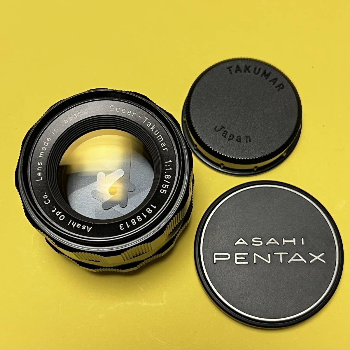送料安 「完動美品 M42 Super-Takumar 55mm F1.8 付属 タクマー 純正キャップ付」PEXTAX ペンタックス