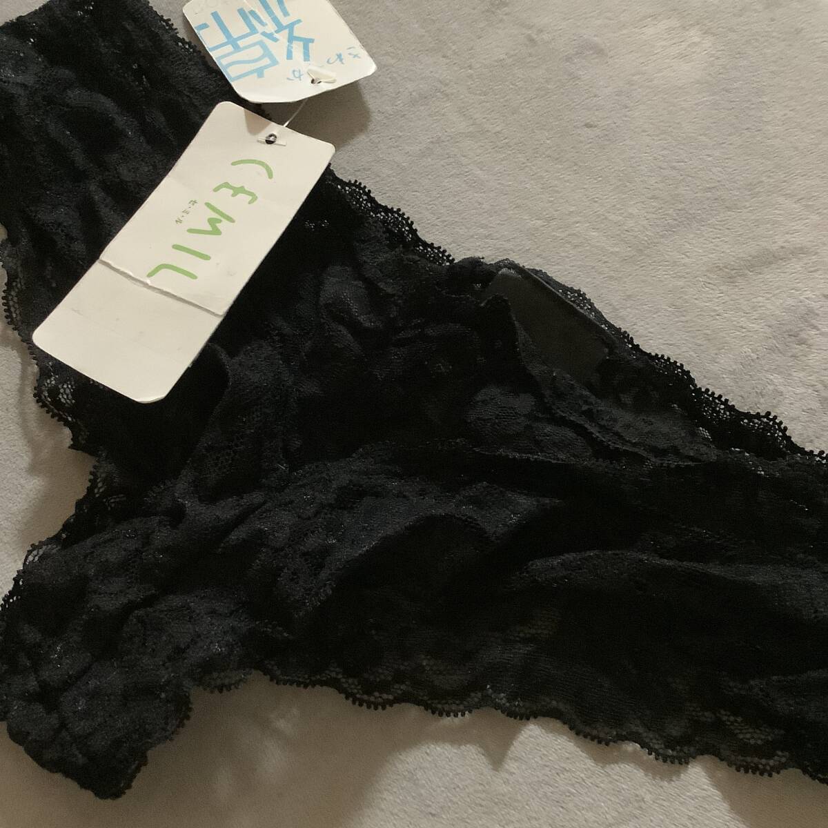 新品　　black　コットンlace　スキャンティ　m