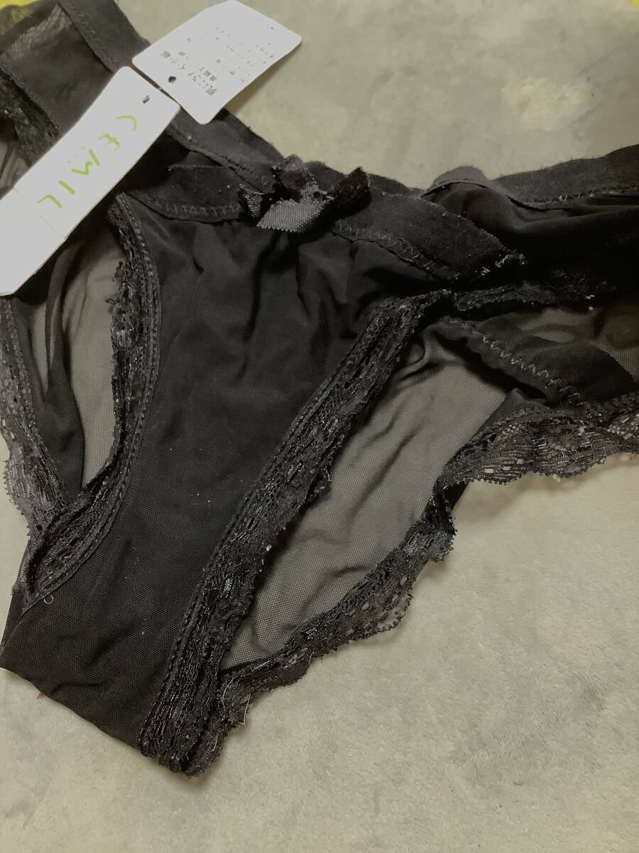 新品　black　see-through　パンティ　L