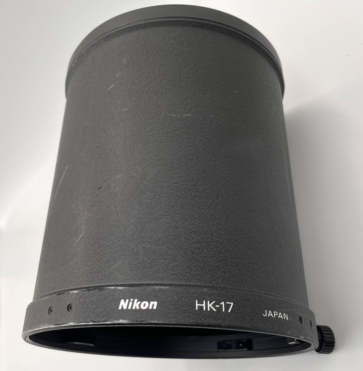 Nikon　500mm　 1:4 p 用 　　レンズフード　　HK-17　　　Ai-s 500mm 1:4 P へ取り付け確認済　　ニコン　500 4 p