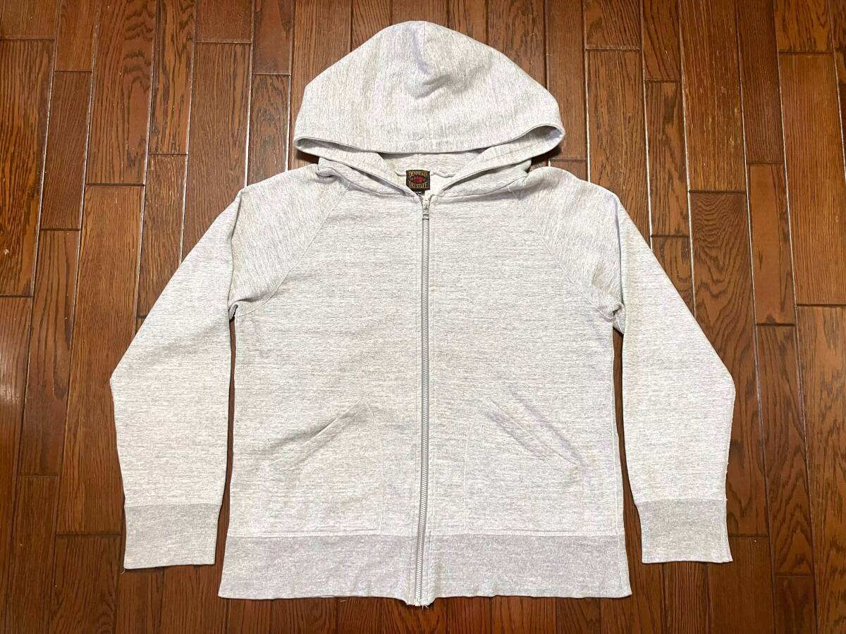 ドゥニーム DENIME フルジップ スウェット パーカー L 霜降りグレー ジッパー フーディ セパレートポケット １００％コットン 日本製