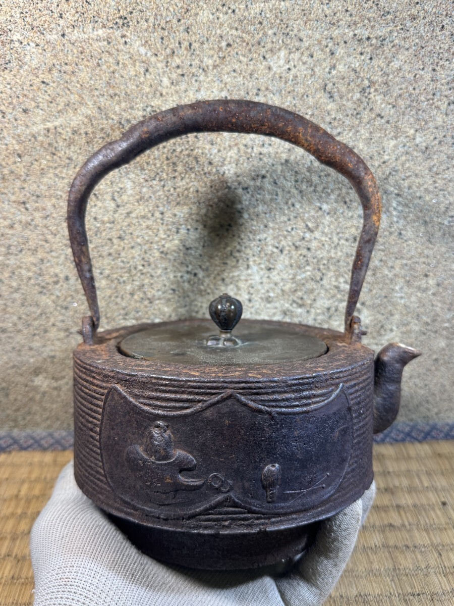 小振り　釜師　明治時代　 茶席　茶室　煎茶器　鉄瓶 煎茶道具