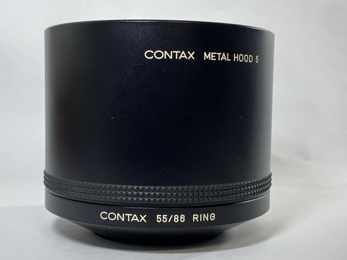 美品！コンタックス Contax METAL HOOD 5 + 55/86 RING /管260831