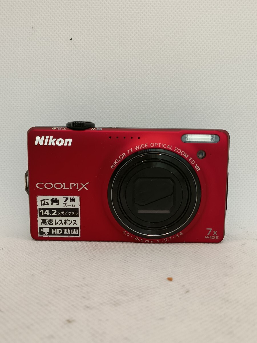 6437【動作確認済み】1円スタート Nikon COOLPIX S6000 コンパクトデジタルカメラ レッド