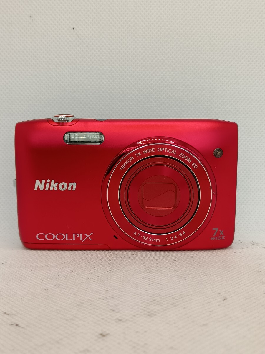6439【動作確認済み・ジャンク品】1円スタート Nikon COOLPIX S3400 コンパクトデジタルカメラ レッド
