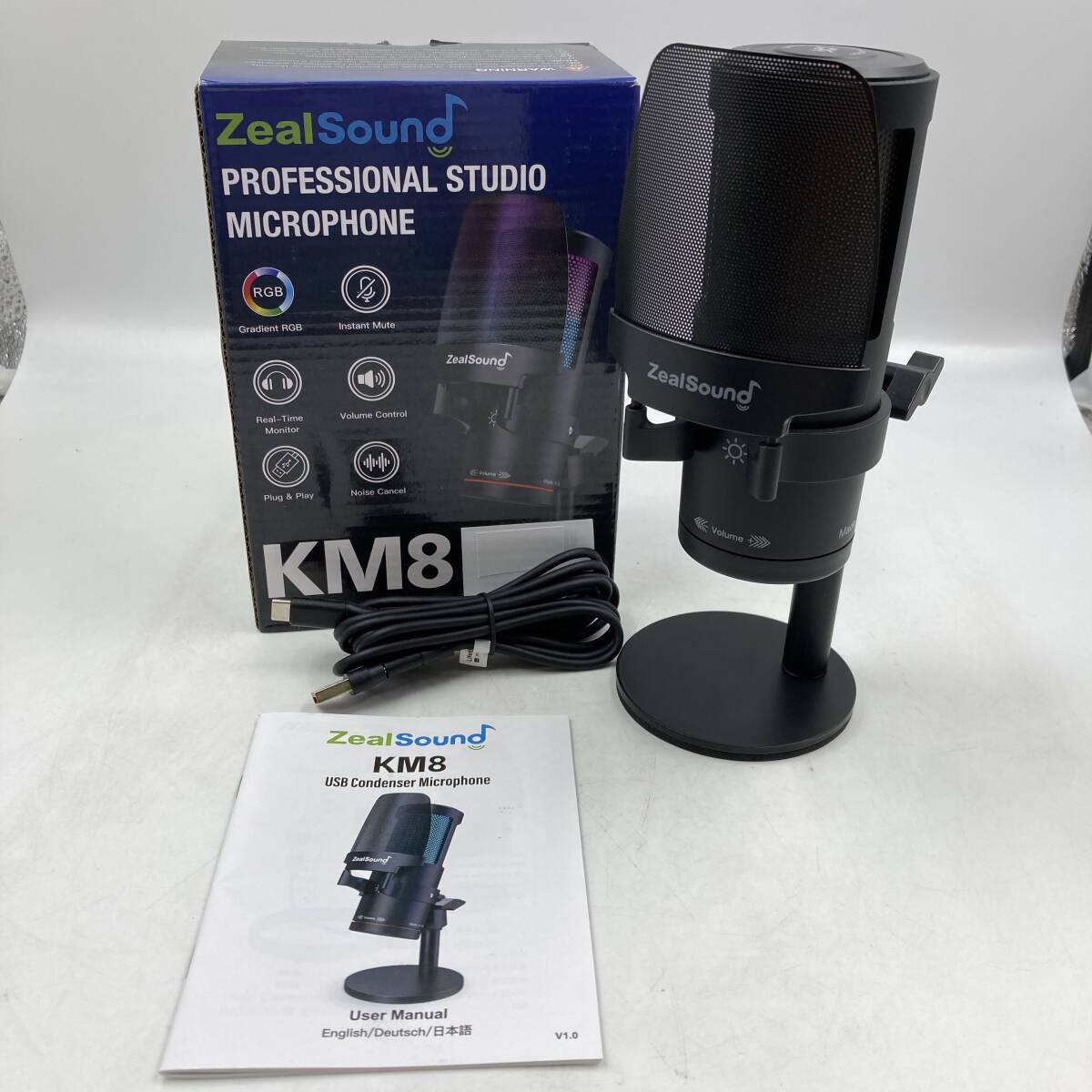 【通電確認済】Zealsound USB ゲーミングマイク Phoneマイク コンデンサーマイク/Y42871-F2