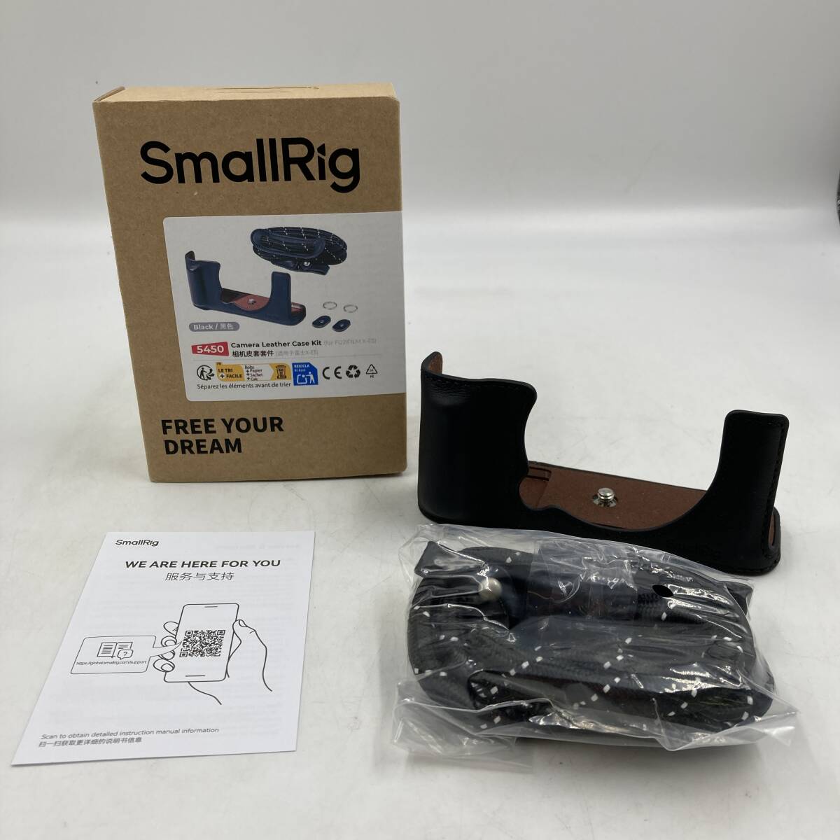 SmallRig FUJIFILM対応 X-E5用本革ケースキット、ヴィンテージハーフボディシェル、ショルダーストラップ付き（ブラック）5450/Y42904-F2
