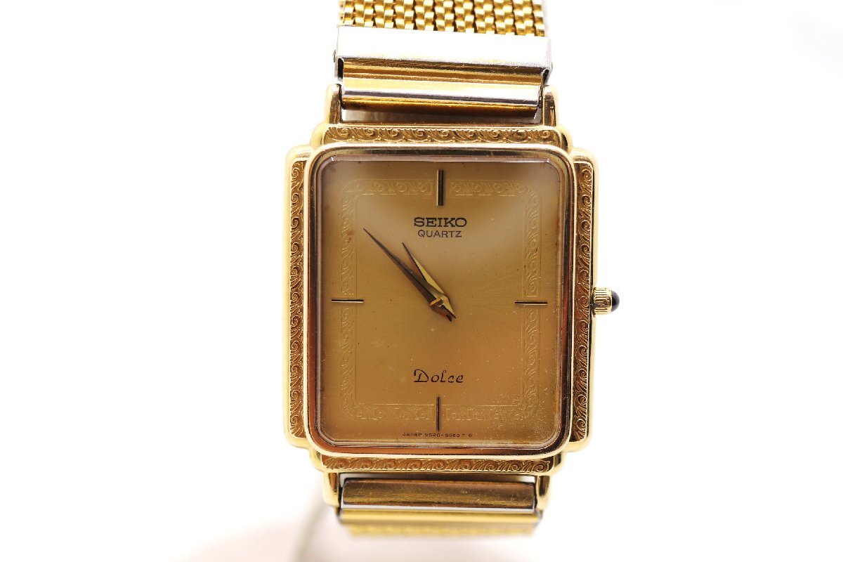 SEIKO　Dolce　セイコー　ドルチェ　K14　14K　9520-5060　ゴールド　クォーツ/電池　時計　スクエア　稼働　
