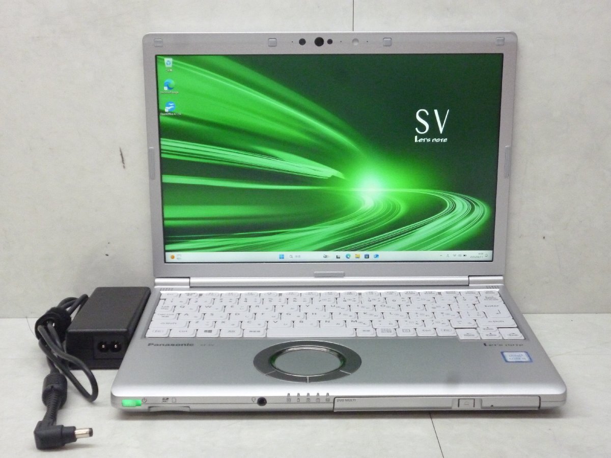 ☆1円☆第8世代☆CF-SV8KD4VS☆Core i5 1.60GHz/8GB/SSD256GB/高解像度/累積10350/Sマルチ/無線/Bluetooth/カメラ/Office/DtoD領域☆
