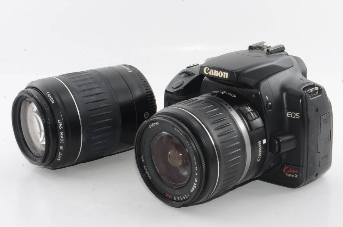 【外観特上級】Canon EOS Kiss Digital X Wズームレンズセット　#v2863