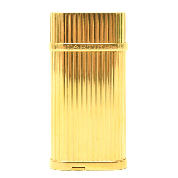 カルティエ ライター ゴドロン ガスライター ストライプ ゴールド メンテナンス済み Cartier 中古