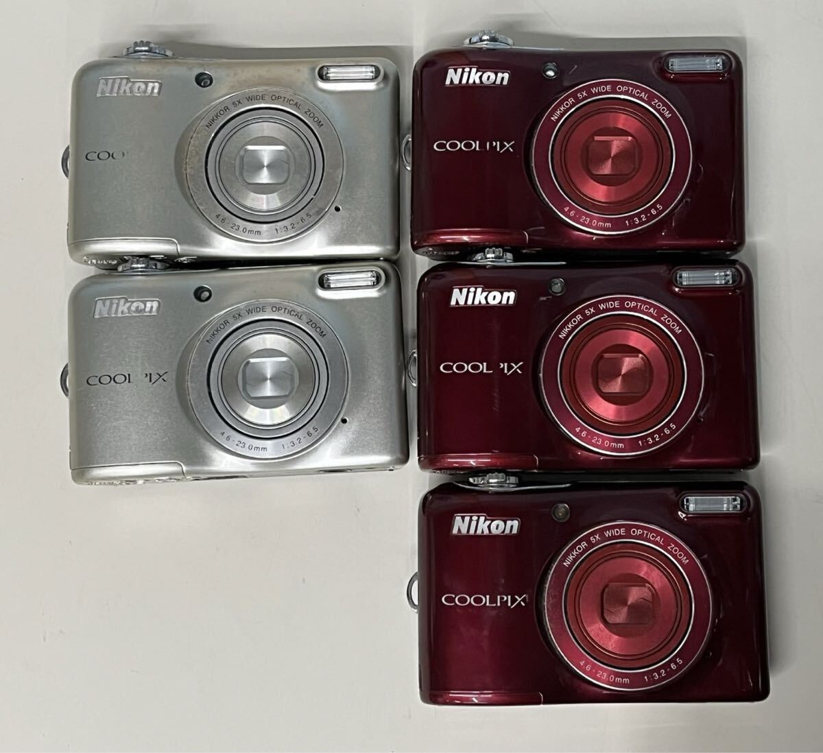 Nikon COOLPIX コンパクトデジタルカメラ　L32 計5台まとめ　5台通電OK、その他動作未確認　中古現状品　(60s)A-1