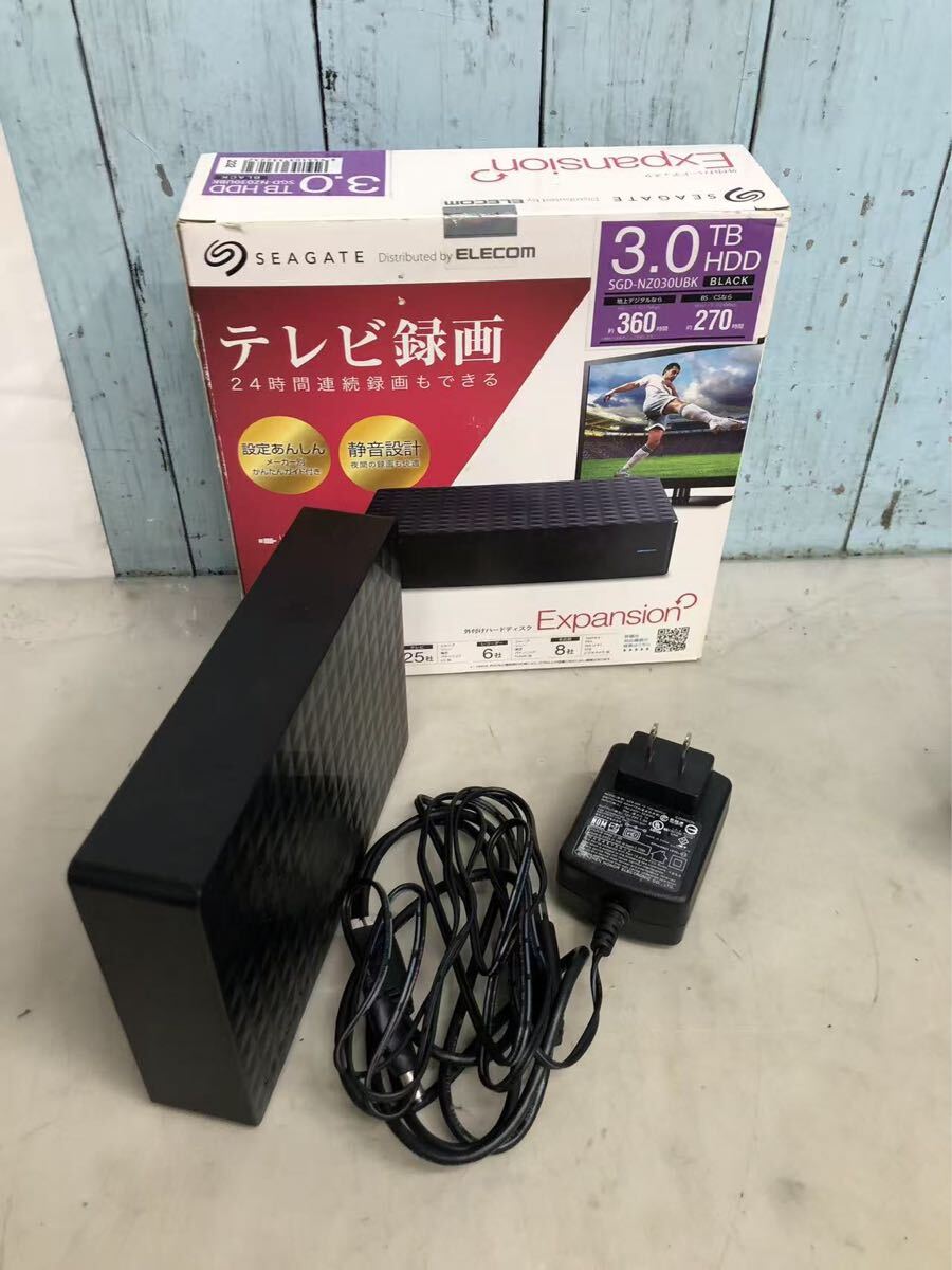 seagate ，TV&PC 3TB外付けHDD 動作OK，付属品付き　中古現状品（60s）S-4 