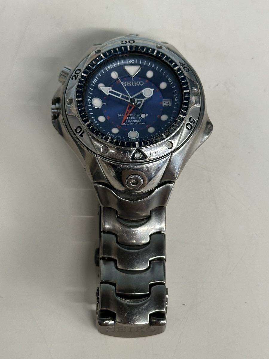 SEIKO セイコー 5M65-0A60 腕時計 MARINEMASTER 留め具不良　秒針が動きますがすぐ止まる　中古現状ジャンク(60s)X-2