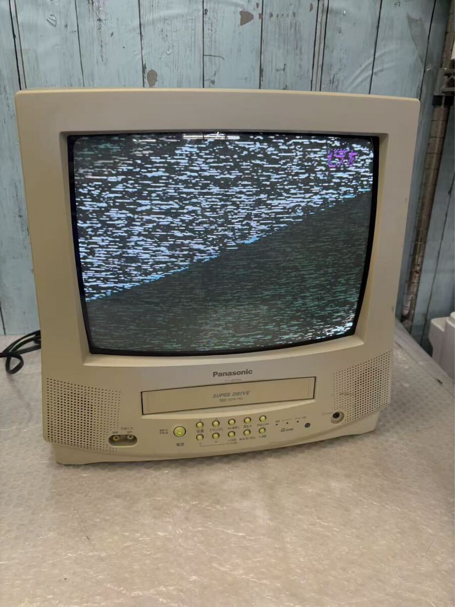 Panasonic TH-14EV50，通電OK，VHS再生音あり映像なし　その他動作未確認　キズ汚れあり　中古現状品　ジャンク品（160s）