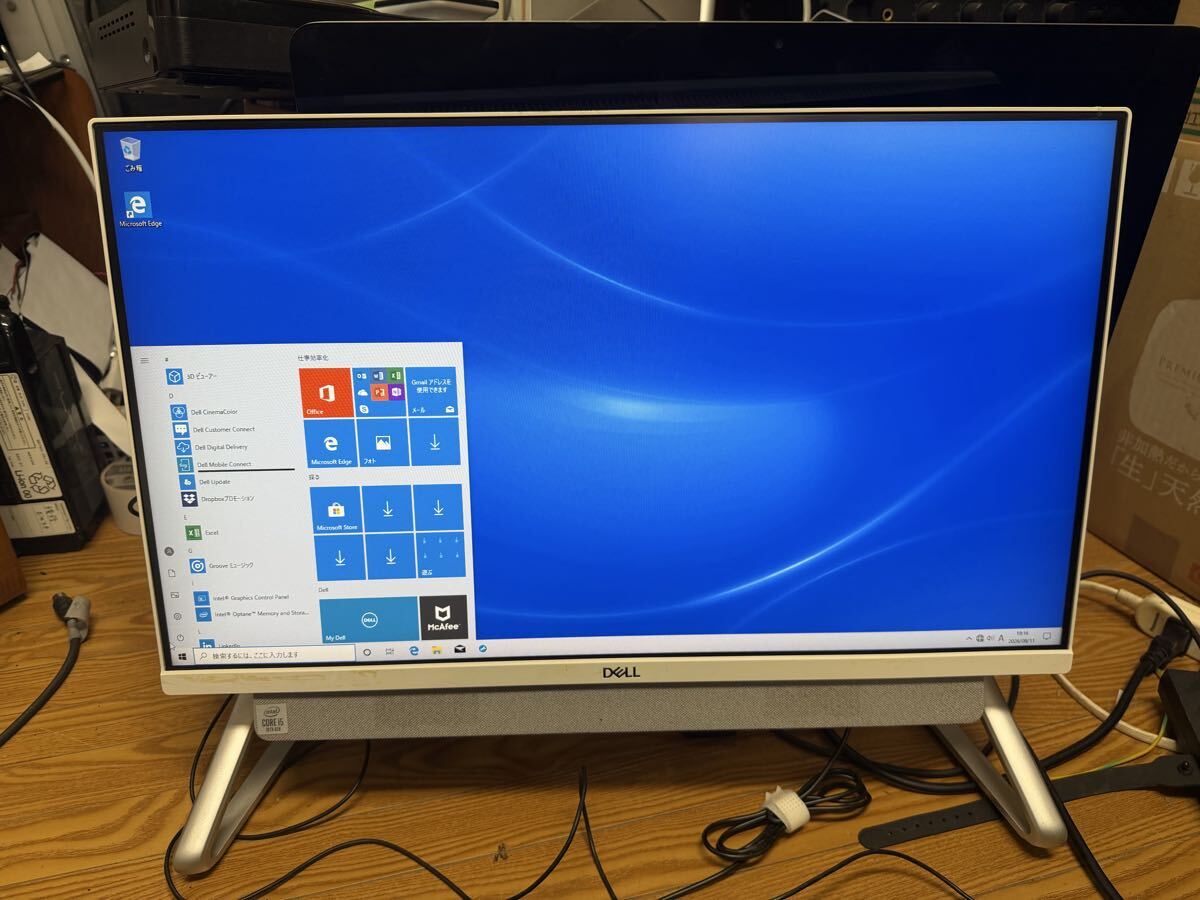 【動作品】DELL Inspiron 24 5490 一体型PC 23.8型 Core i5-10210U SSD256GB HDD1TB INTEL HD Graphics NV MX110 FHD ACアダプター付 i7