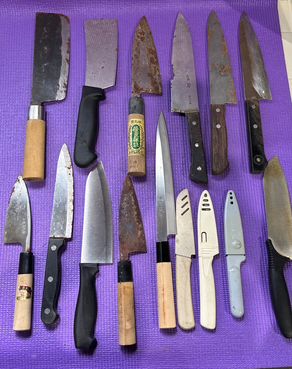 調理器具 万能包丁 出刃包丁 ナイフ 刺身包丁　未清掃品まとめ売り