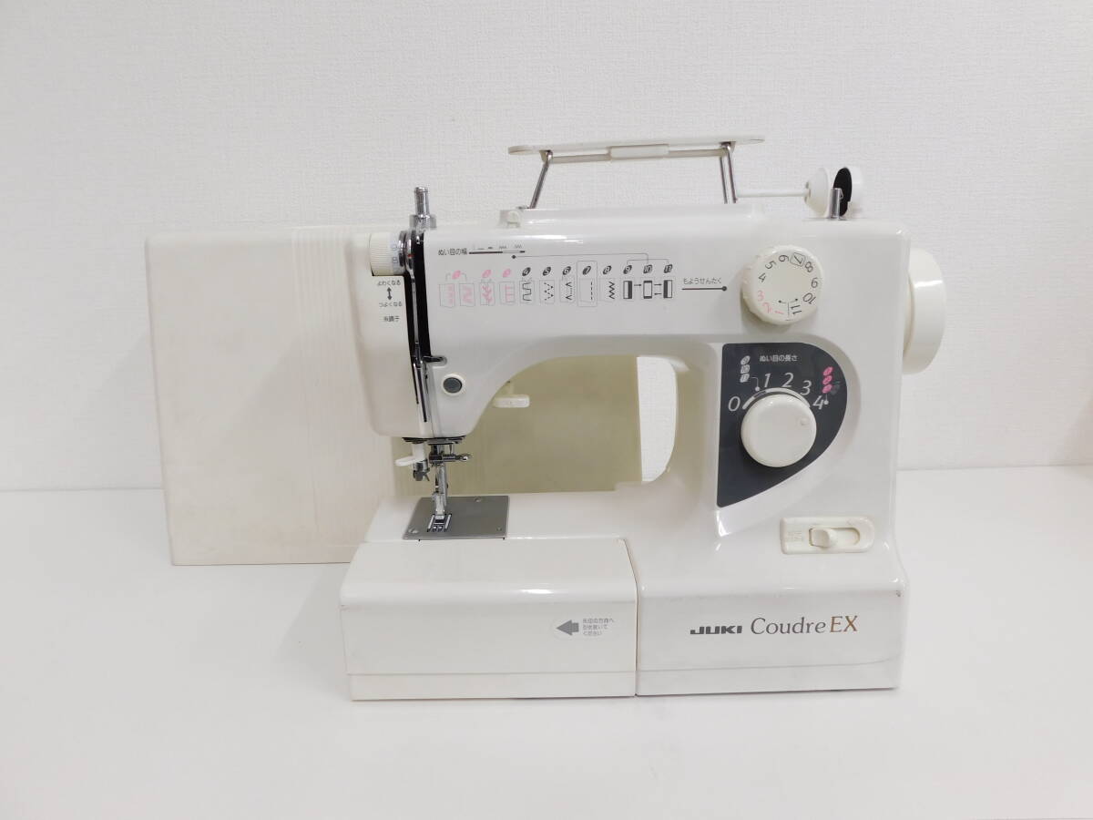 昭和レトロ JUKI Coudre EX MODEL HZL-22 家庭用コンパクト電動ミシン 通電のみ確認済み ジャンク 現状品 激安1円スタート 