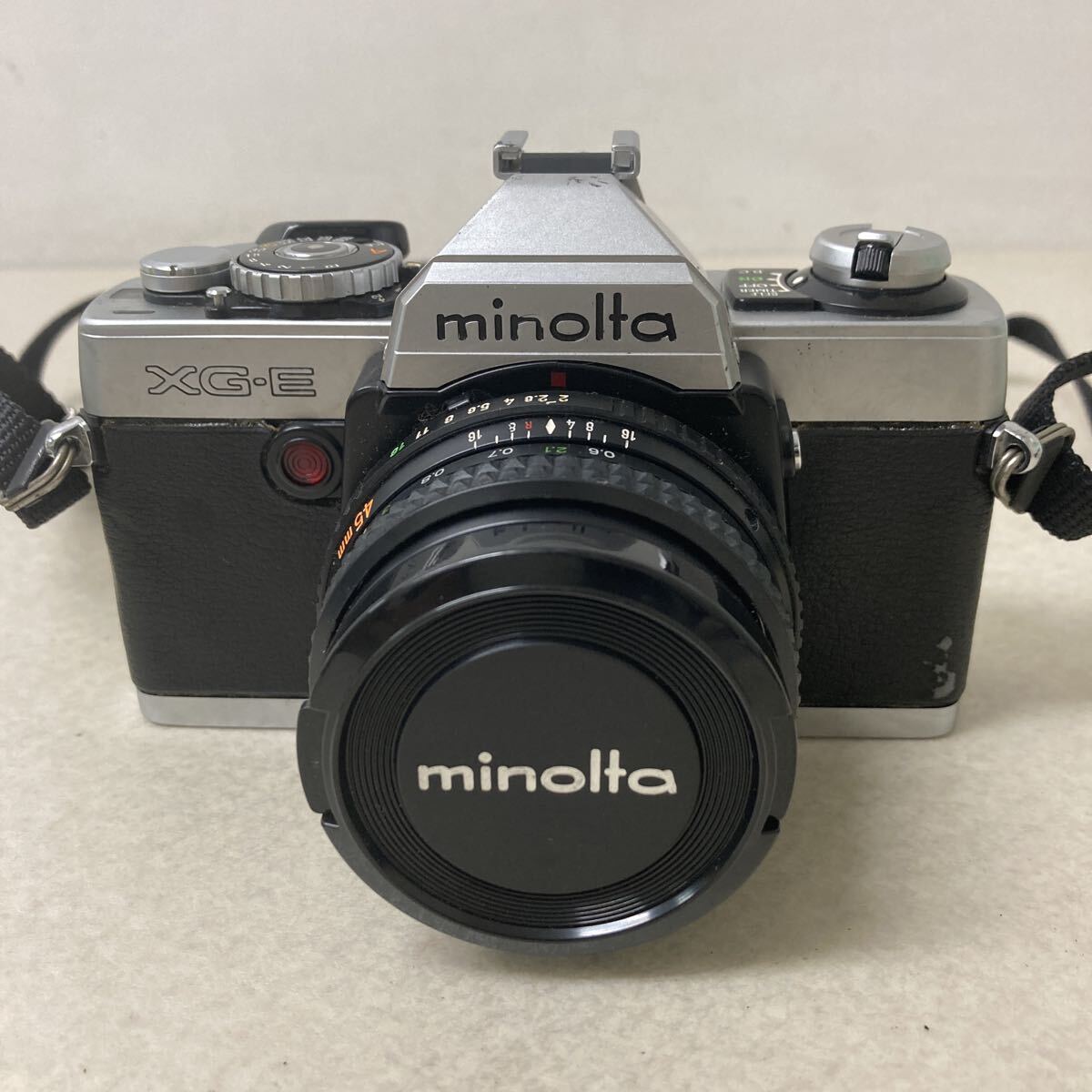 0805M5 minolta ミノルタ 一眼レフ フィルムカメラ XG-E LENS レンズ MD ROKKOR 45mm 1:2 φ49mm
