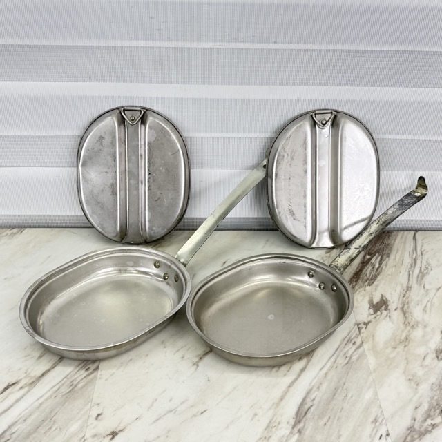 米軍? メスキットパン 2個セット 【中古】約17x21.5x4cm キャンプ アウトドア 食器/517833