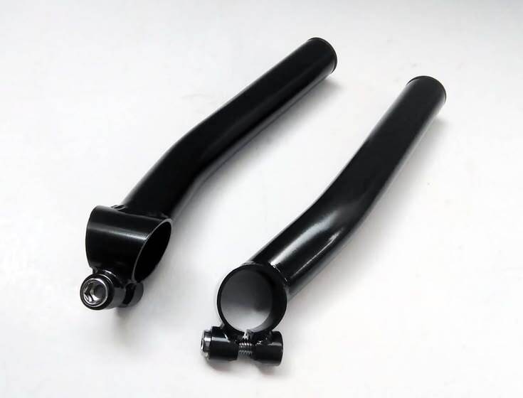 ＜送料込み 新品 即決＞HS CR-MO クロモリ バーエンド / エンドバー / エアロバー / レストバー 径:22.2mm L:150mm (黒 大阪発