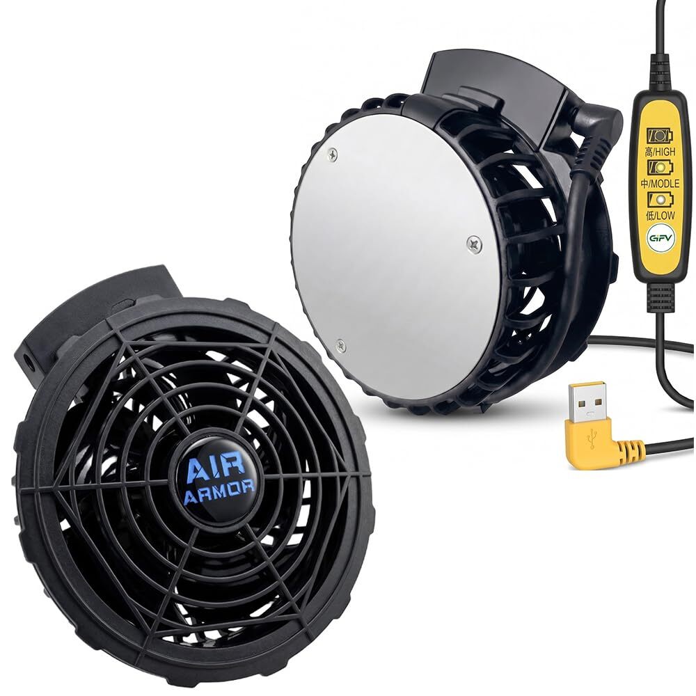 P☆新品☆ペルチェ式冷却ファン USB給電タイプ[5V/3A以上のバッテリー対応 日本製ブラシレスモーター] 90mm作業服穴径対