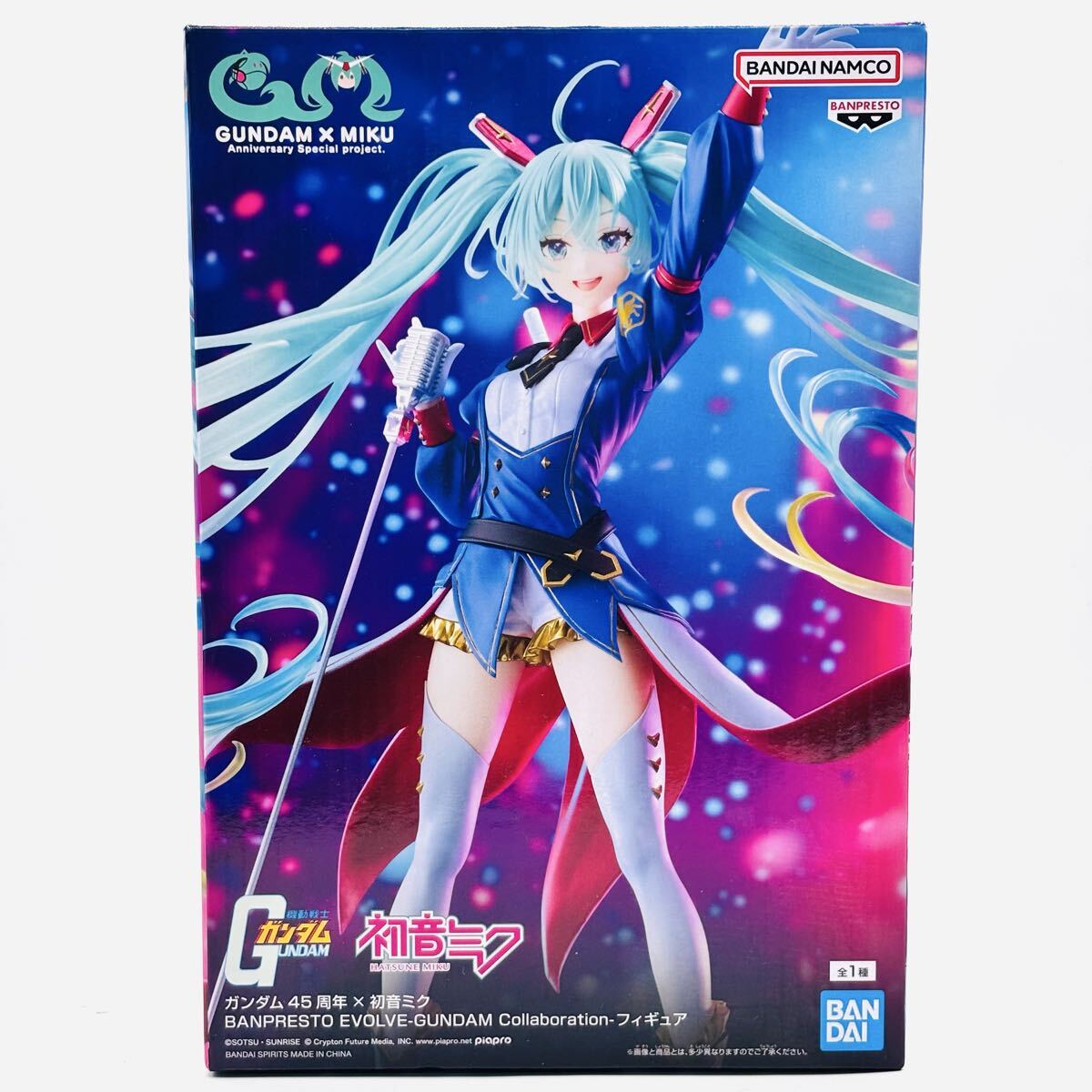 【開封済み未使用品】☆ ガンダム 45周年 初音ミク BANPRESTO EVOLVE GUNDAM Collaboration フィギュア ☆ BANDAI / バンダイ / プライズ