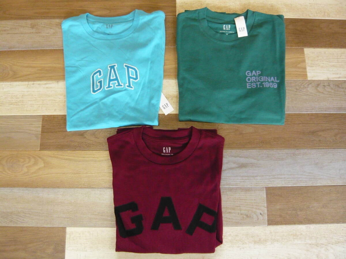 未使用 GAP Tシャツ 中古品1点含む計3点 XSサイズ2点 Sサイズ1点 赤系シミ ほつれ有 激安1円スタート A