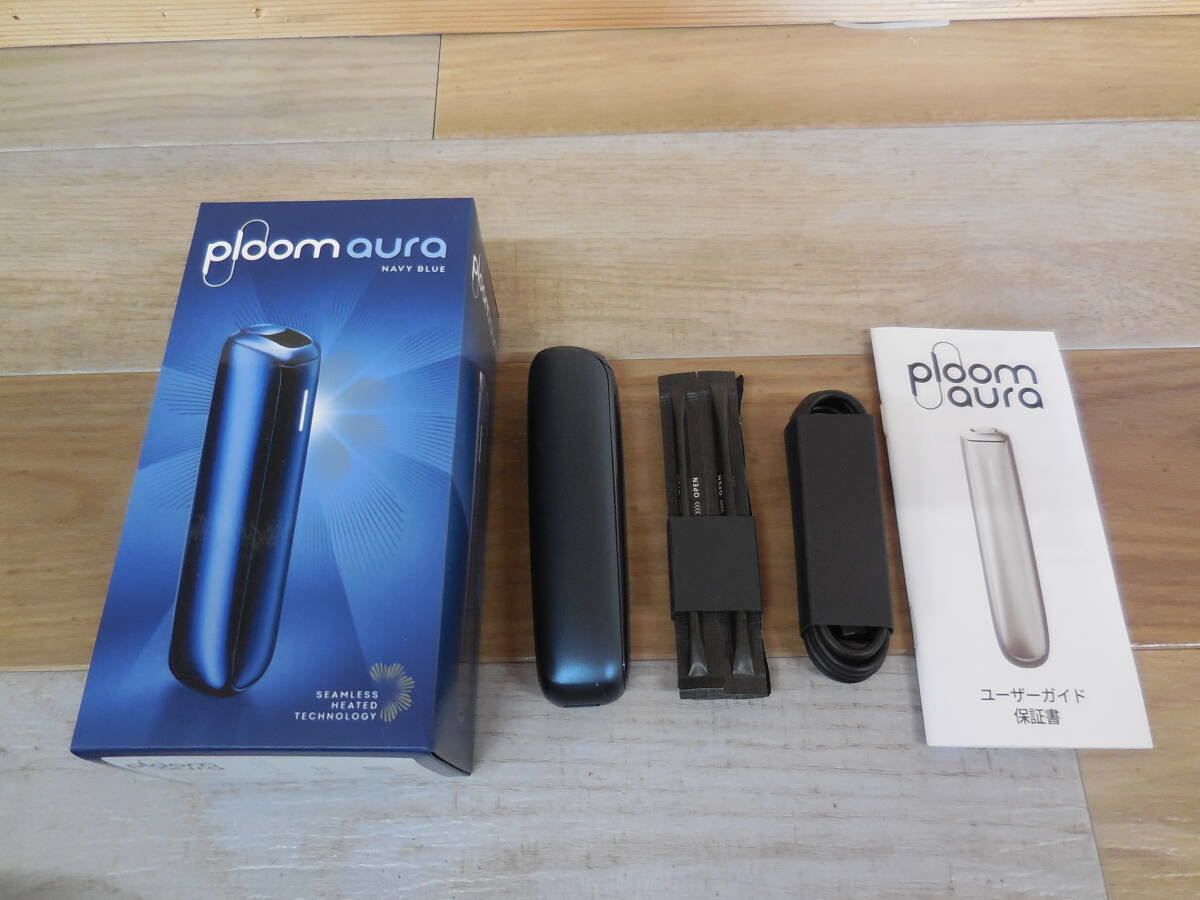 現状品 通電のみ確認済 ploom aura ネイビーブルー 電子タバコ 激安1円スタート A