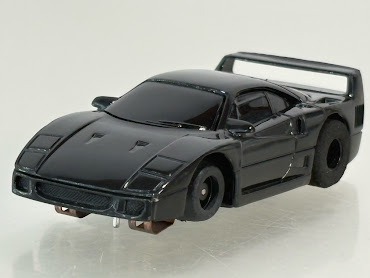 使用品 TYCO タイコ HOスケールスロットカー フェラーリ F40 オールブラック 本体のみ 可動品 1980年代