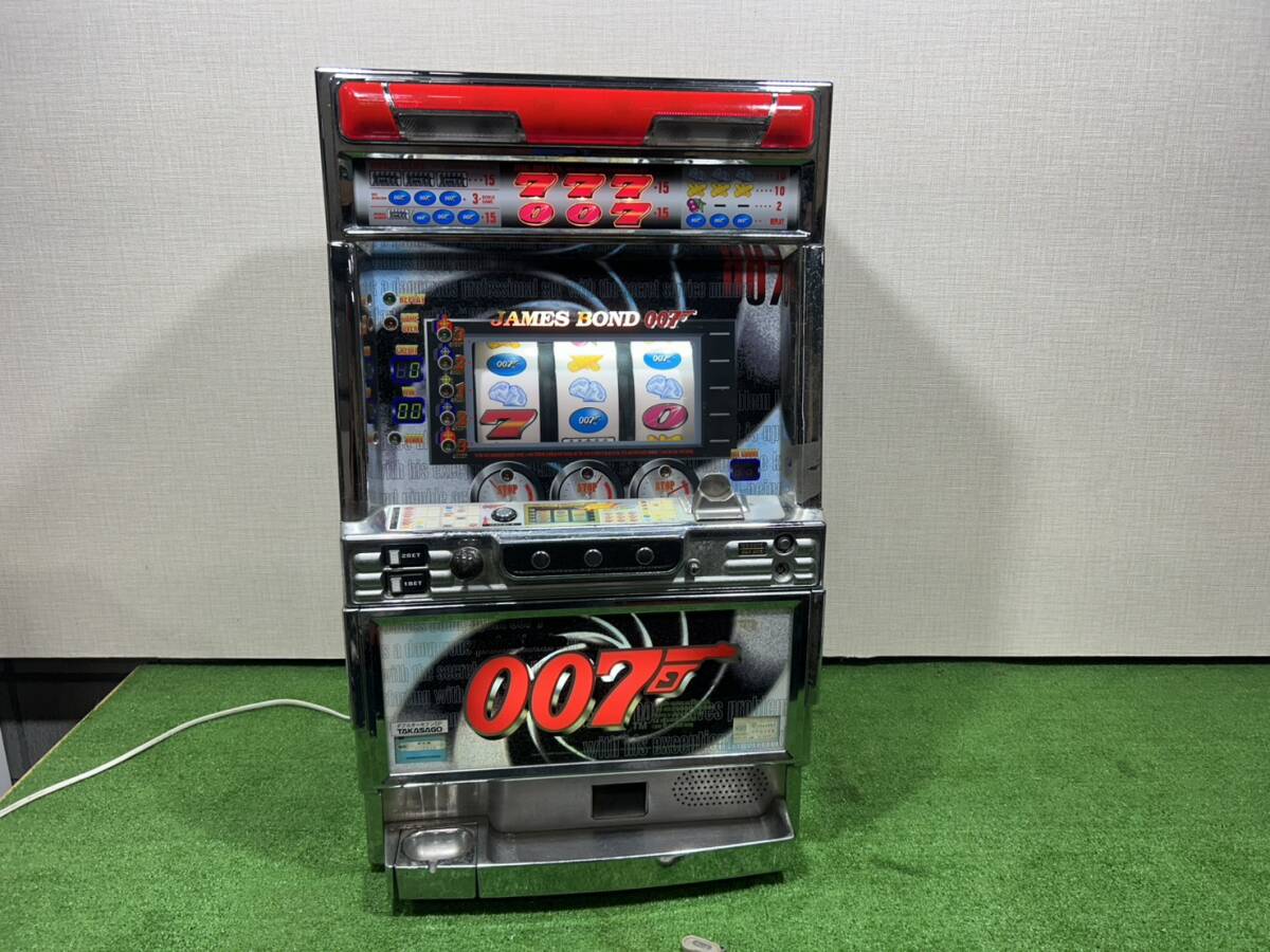 激レア　動作OK　1998年　ダブルオ―セブン　SP　　007　高砂電器産業　実機 スロット 家庭用電源 設定キー付き　コイン機