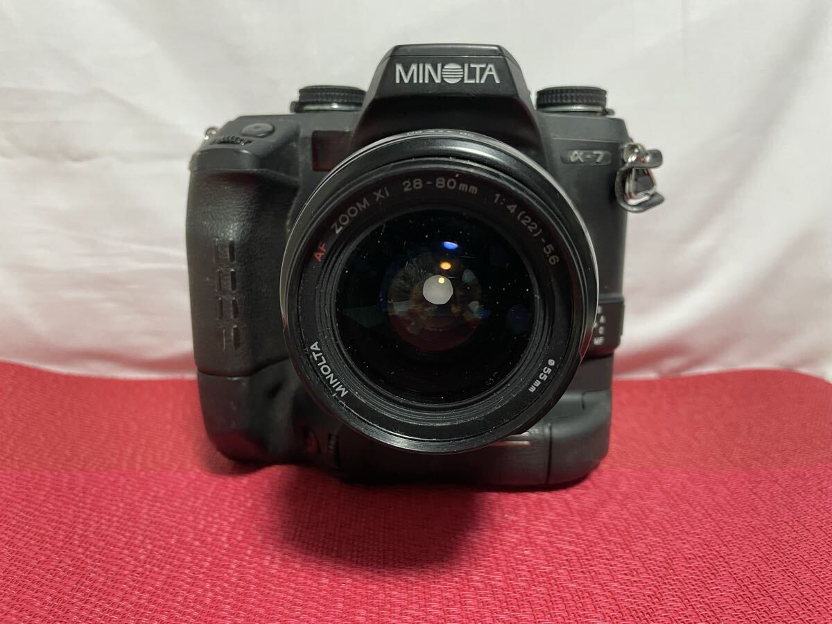 MINOLTA a7 α7 auto focus film camera AF + 20-80mm zoom lens ミノルタ　 一眼レフ フィルム カメラ オートフォーカス ズームレンズ
