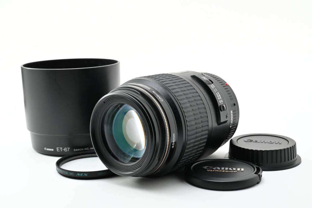 ★動作品★ Canon キヤノン EF 100mm F2.8 USM　フード フィルター FRキャップ付