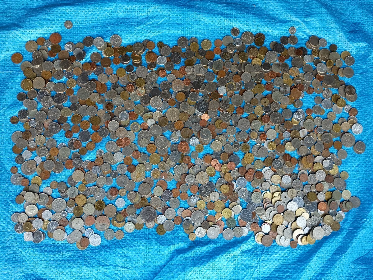 786■コイン　古銭　まとめて　 フラン　ラッペン　ペソ　ルピー　センタボ　クローナ　東ドイツ　香港ドル　フランス　など5.8kg　現状品
