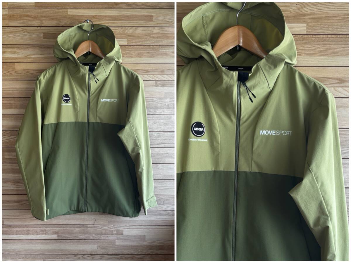 ★大きめ サイズ S★M 位★DESCENTE MOVE SPORT デサント ムーブスポーツ フード ジャケット パーカー 薄手 はっ水 ストレッチ 春 秋 