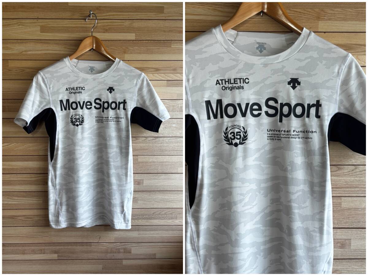セール★サイズ L★DESCENTE デサント MOVE SPORT ムーブスポーツ トレーニング フィット シャツ Tシャツ 軽量 ストレッチ ホワイト 白