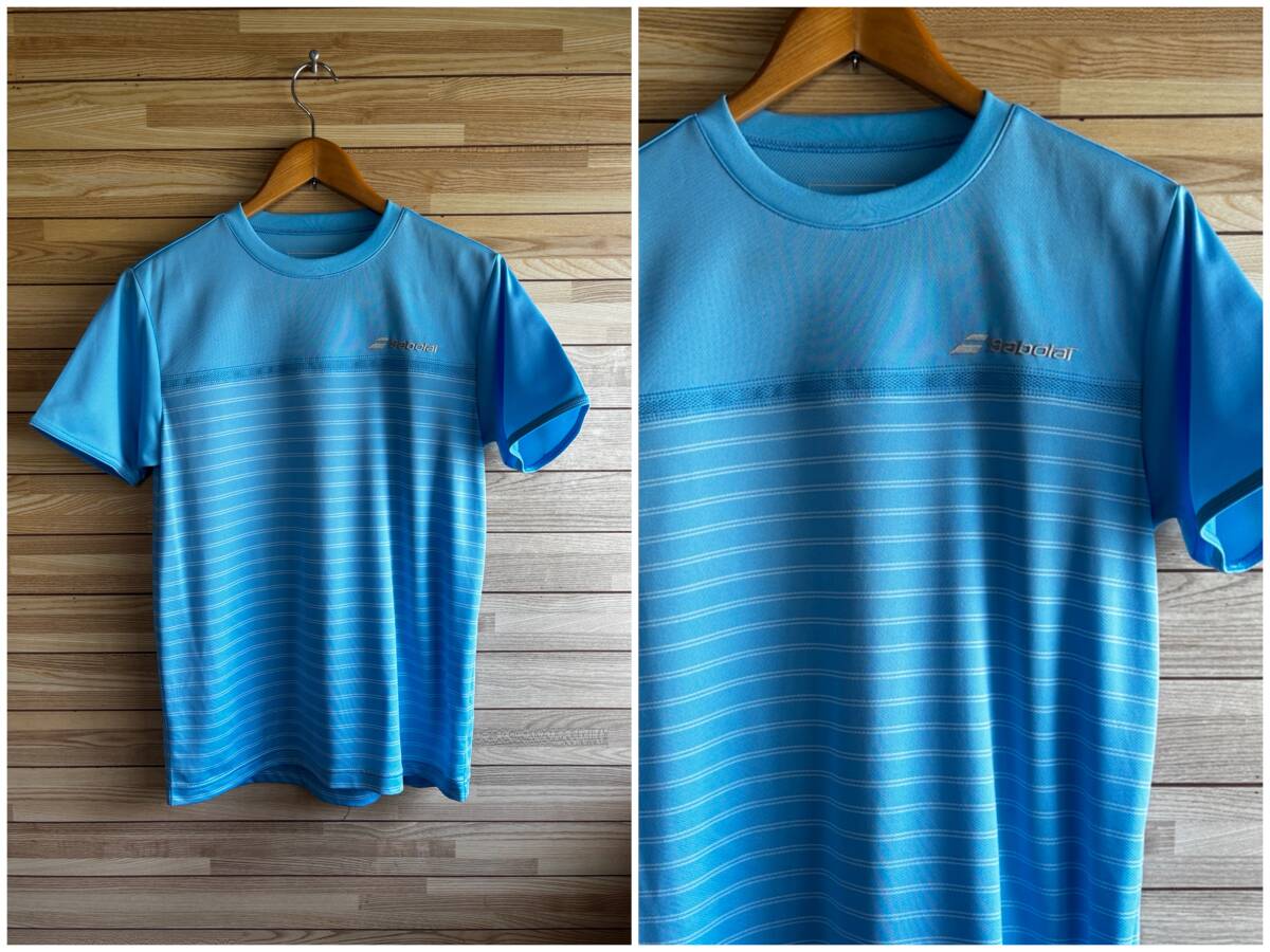 セール★サイズ M★BABOLAT バボラ 半袖 シャツ Tシャツ テニスウェア ゲームシャツ テニス プラクティスシャツ ブルー 青