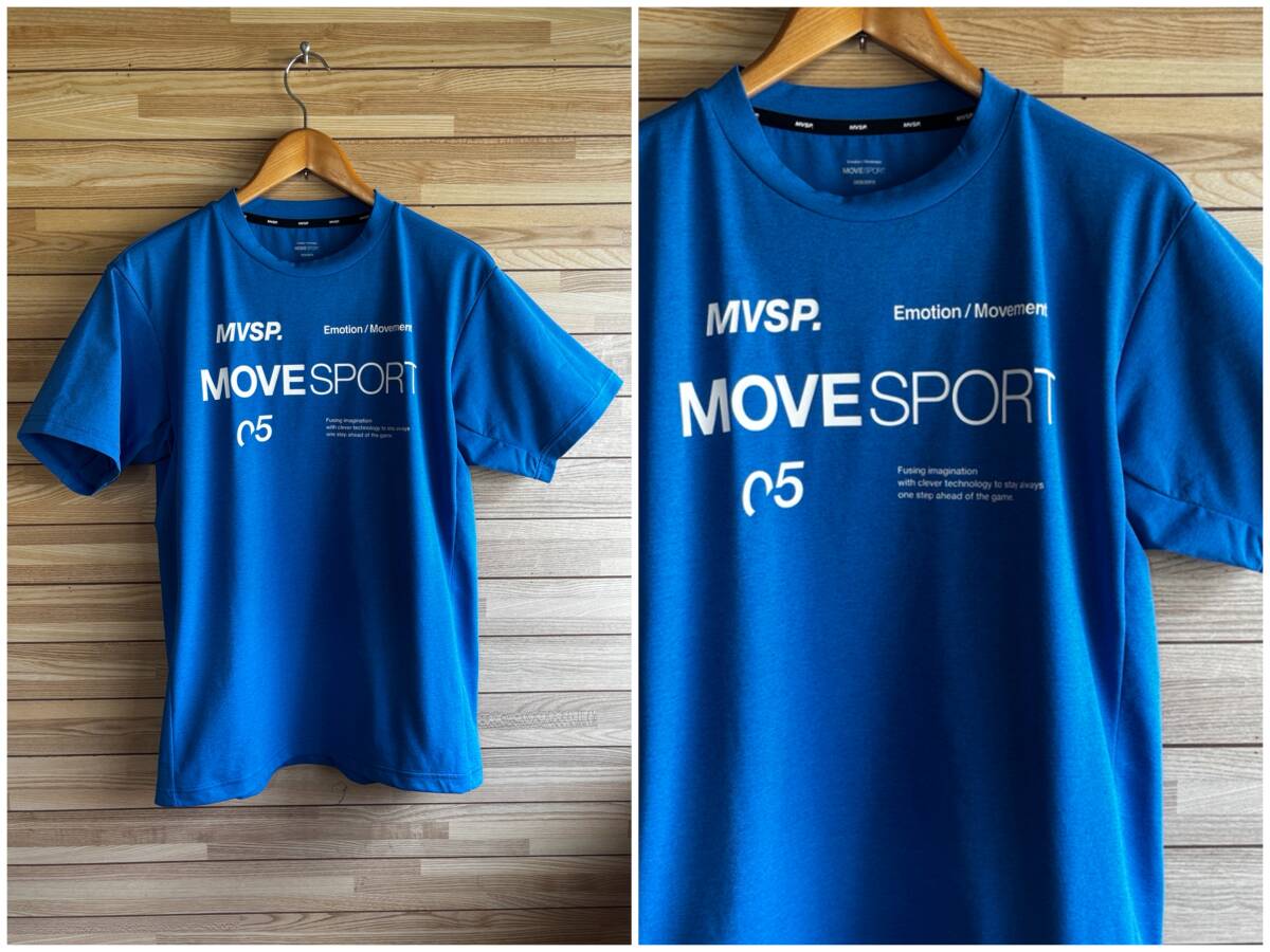 セール★サイズ L★DESCENTE MOVE SPORT デサント ムーブスポーツ クーリング -3℃ 形状安定 UVカット 半袖 シャツ Tシャツ ブルー 青 夏