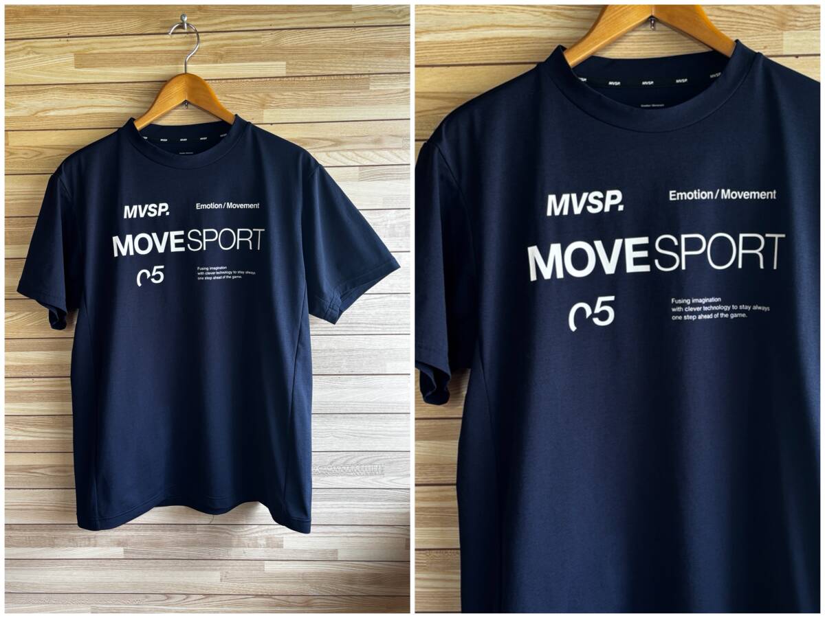 ★大きいサイズ O XL★DESCENTE MOVE SPORT デサント ムーブスポーツ クーリング -3℃ 形状安定 UVカット 半袖 シャツ Tシャツ ネイビー 紺