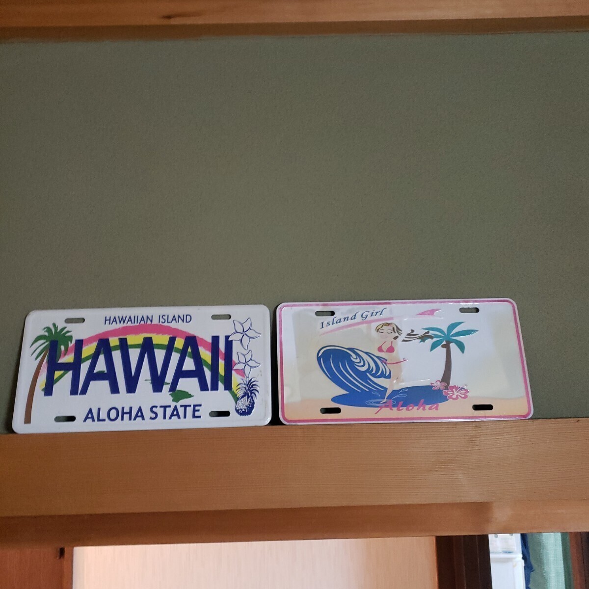 ハワイ ライセンスプレート ナンバープレート 2枚セット ALOHA