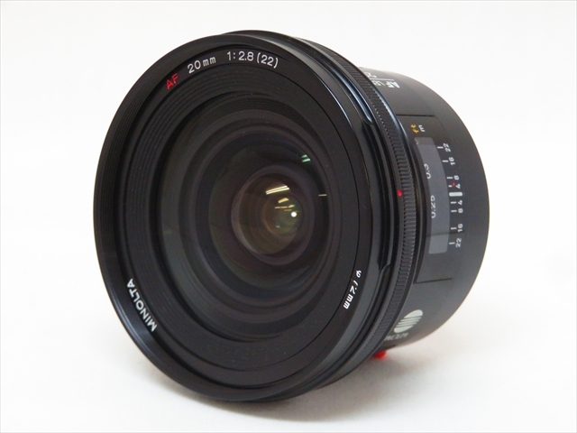 ◆◇MINOLTA ミノルタ AF 20mm F2.8(22) 初期型 広角レンズ フード・レンズキャップ付 良品◇◆