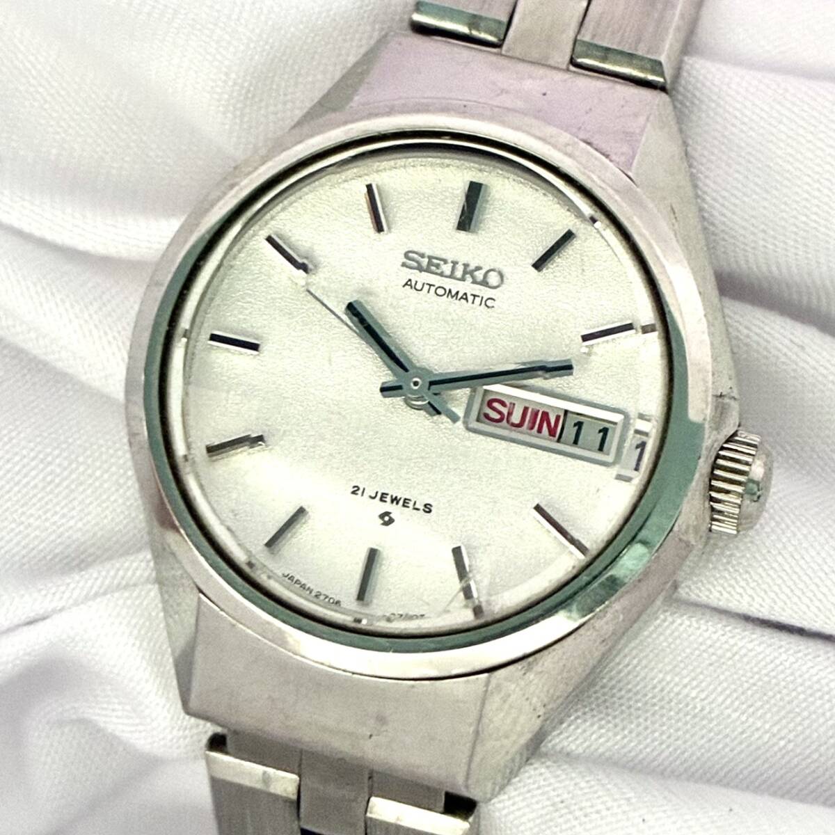 【稼働】SEIKO セイコー AUTOMATIC オートマチック 2706-0250 腕時計 自動巻き 機械式 デイデイト 21JEWELS