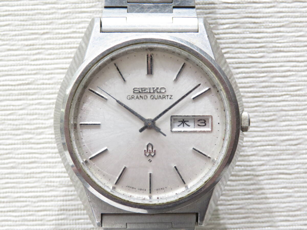 現状販売 SEIKO セイコー グランドクォーツ 4843-8041 メンズウォッチ 腕時計 電池式ビンテージ レトロ アンティーク 人気 定番