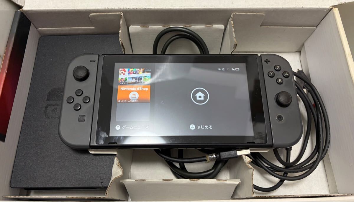 1円スタート☆Nintendo Switch 本体 HAC-001 グレー ドック付 通電確認済み☆