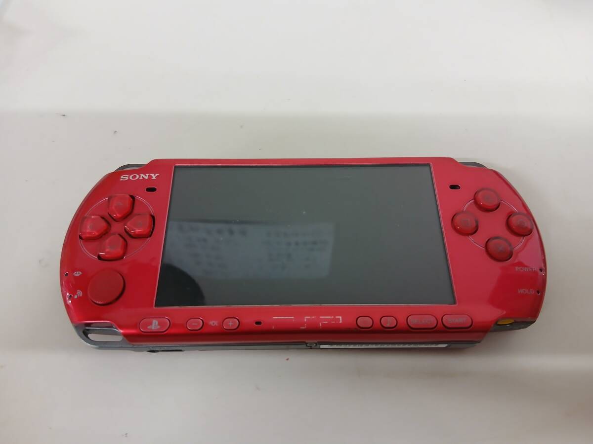 I2608-0889　ソニー　Sony　PSP　型番：PSP-3000　携帯型ゲーム機　ラディアント・レッド　初期化済み　通電確認済み　宅急便コンパクト