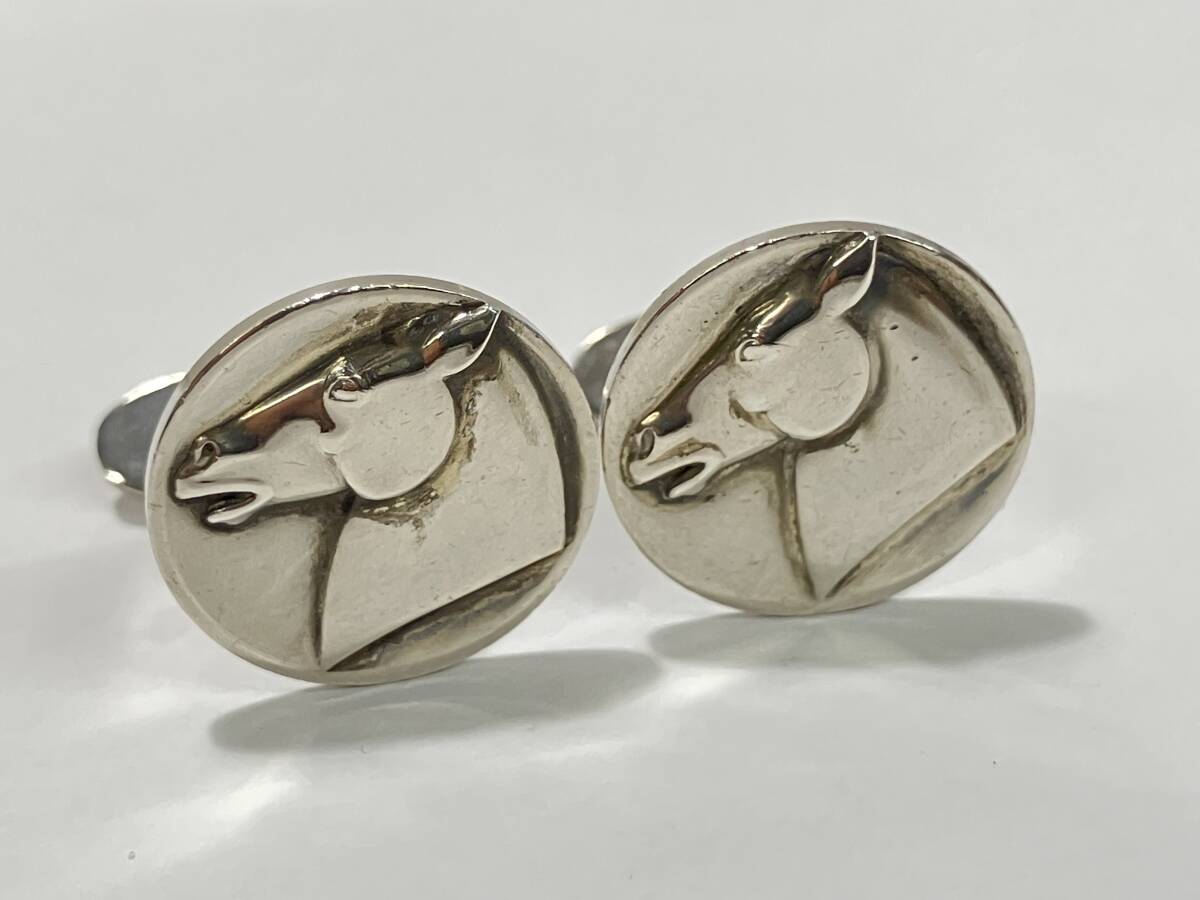 A2608-0957　カフス　ジョージジェンセン　ホースモチーフ　馬　Georg Jensen　カフリンクス　中古品　ネコポス