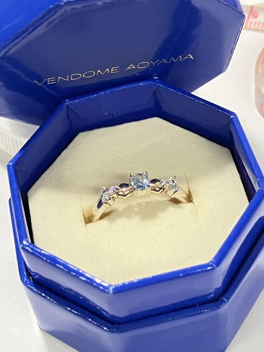 A2608-0963　指輪　ヴァンドーム青山　リング　K10　925S　シルバー　石付き　VENDOME AOYAMA　中古品　宅急便コンパクト