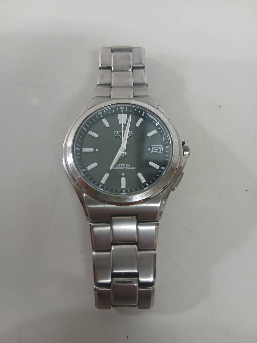 石2608-0974　CITIZEN　シチズン　アテッサ エコ・ドライブ 電波時計　型番：H110-T011331　腕時計　10気圧防水　未稼働　中古品　ネコポス