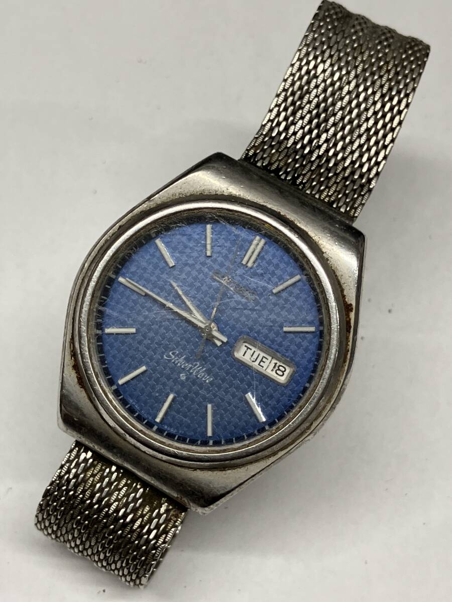 石2608-1072　腕時計　SEIKO　6306-8010　セイコー　SilverWave シルバーウェーブ 　自動巻き　リューズ破損　ジャンク品　ネコポス