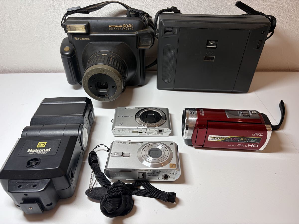 #1 1枚目〜3枚目の商品全てまとめ売り デジカメ ビデオ カメラ ストロボ セット OLYMPUS FUJIFILM レンズ ケース 
